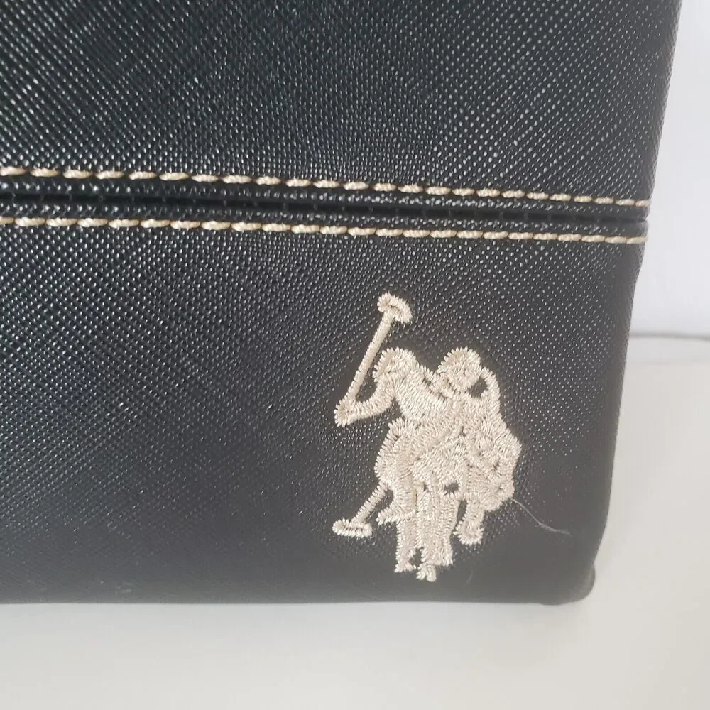 U.S.‎ Polo Assn Wristlet Clutch Unisex Pony Black Flat Large 12x8 Rectangle Bag